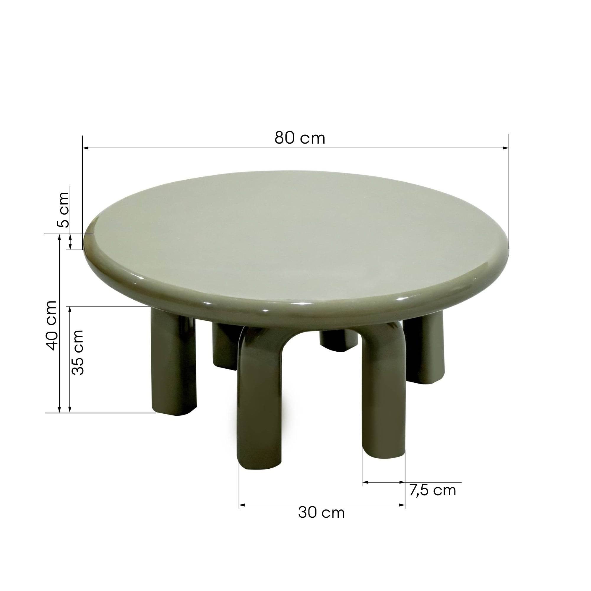 Šoninis staliukas EDELIN, žalsvas pilkas, blizgus, 50 cm