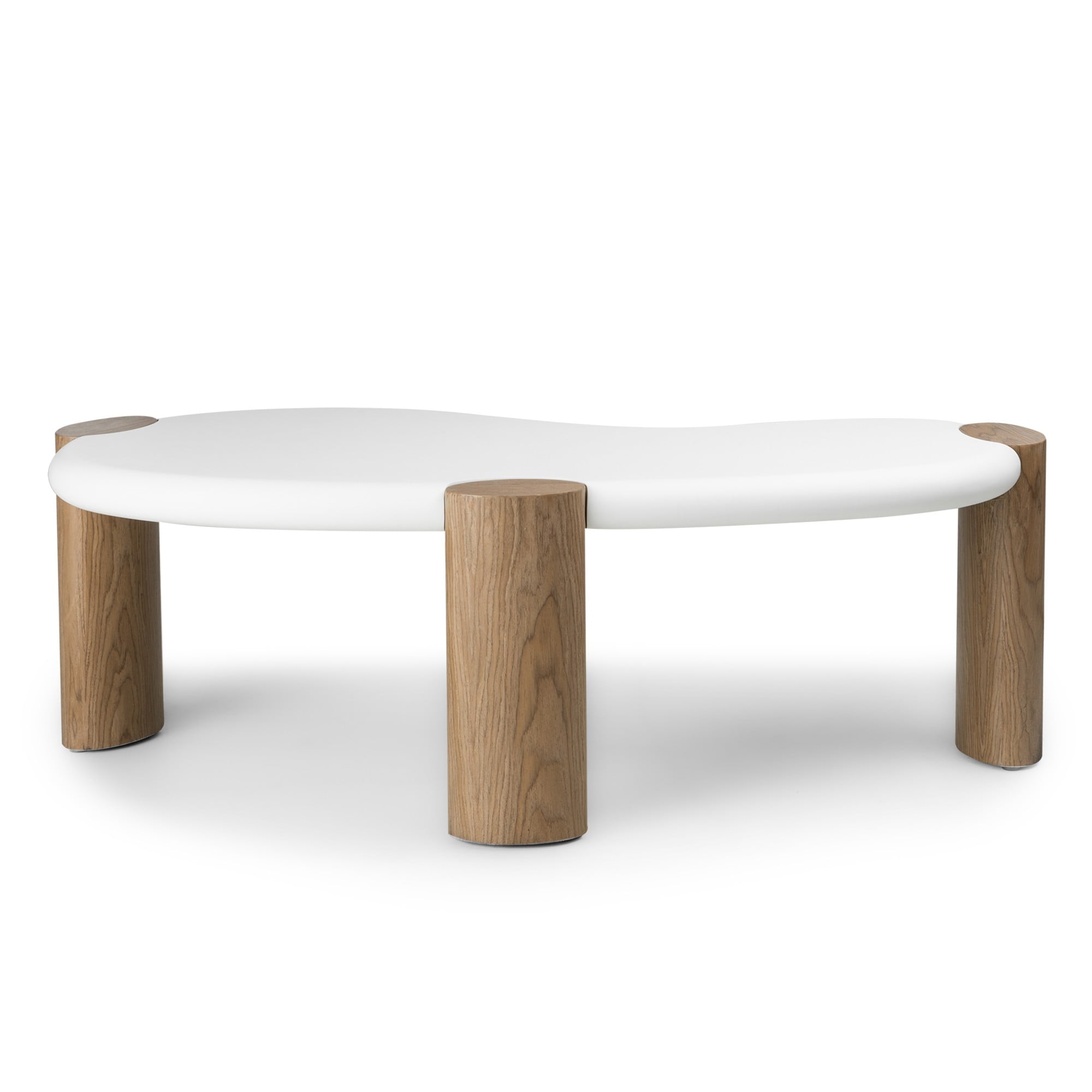 Kavos staliukas EMERIC, baltas/orehas, organinis, 125 cm