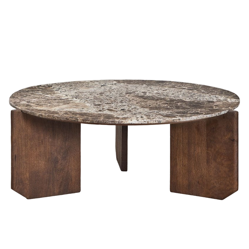 Round coffee table LAVINIA, dark brown