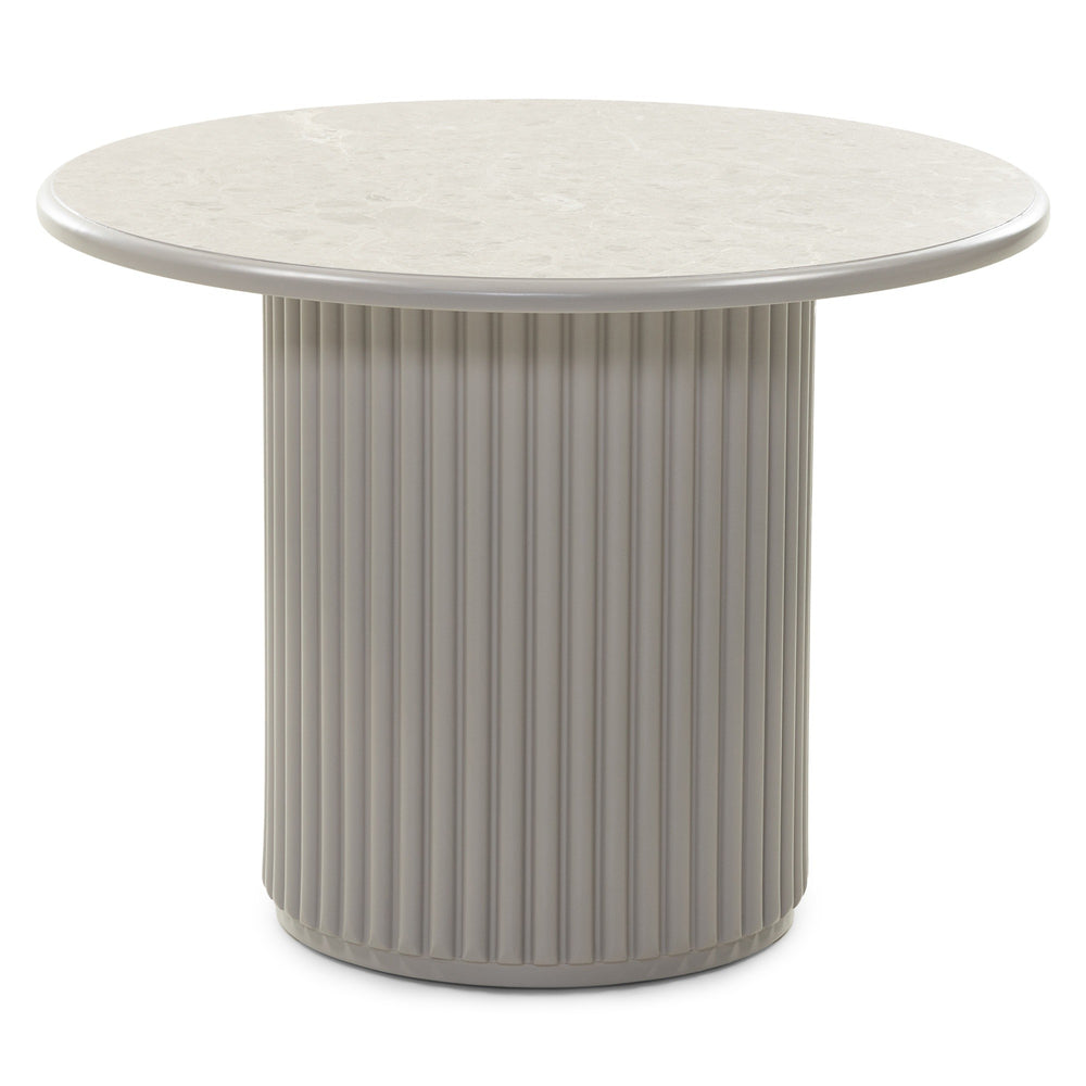 Coffee table LEMON, lamellae, marble, grey, 60 cm