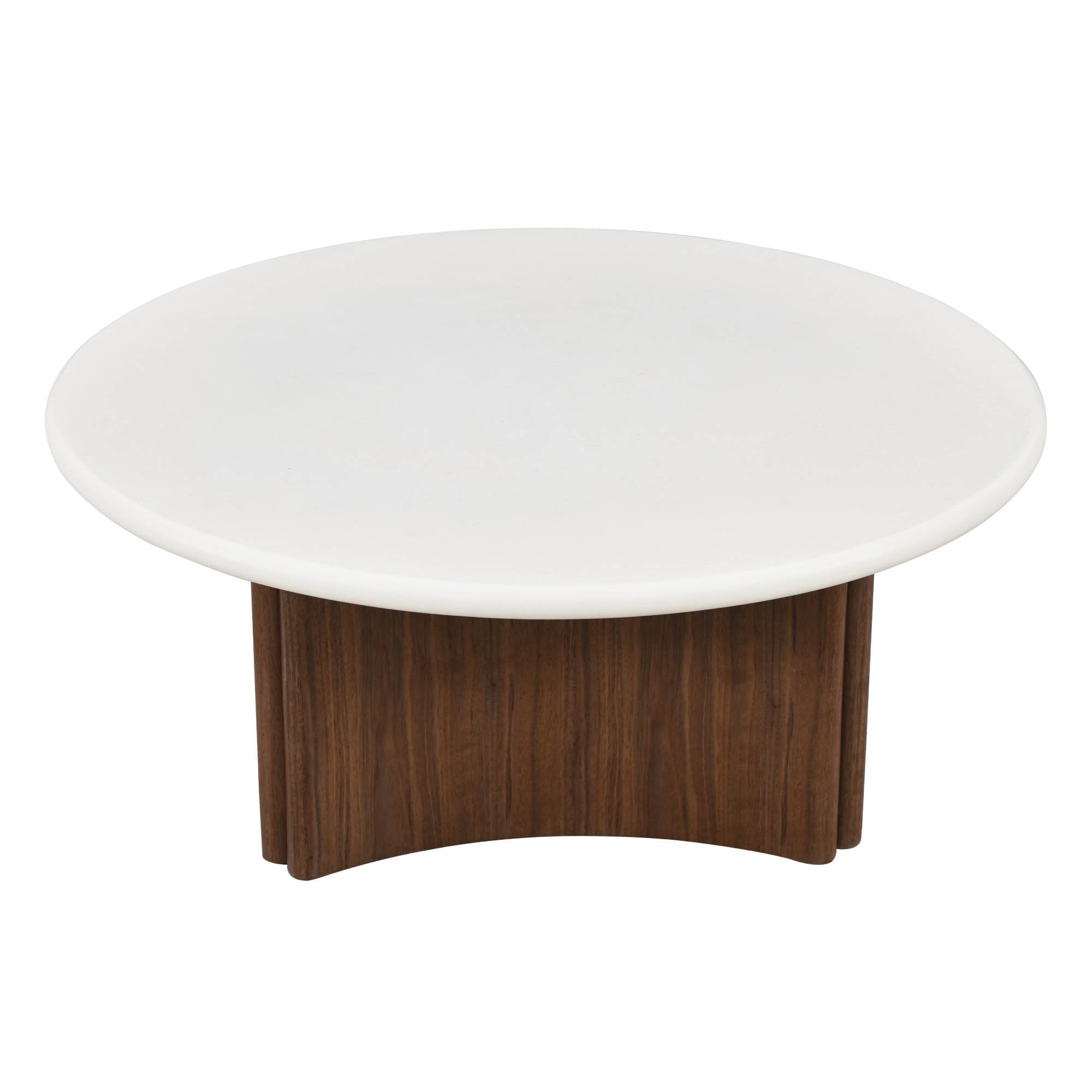 Coffee table MARINE, microfiber, cream/walnut