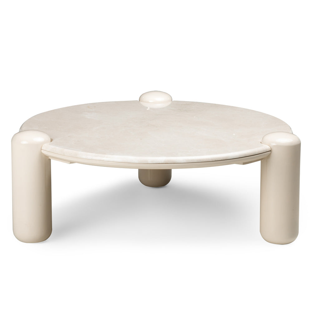 Coffee table OPALIN, marble/sand, 86 cm
