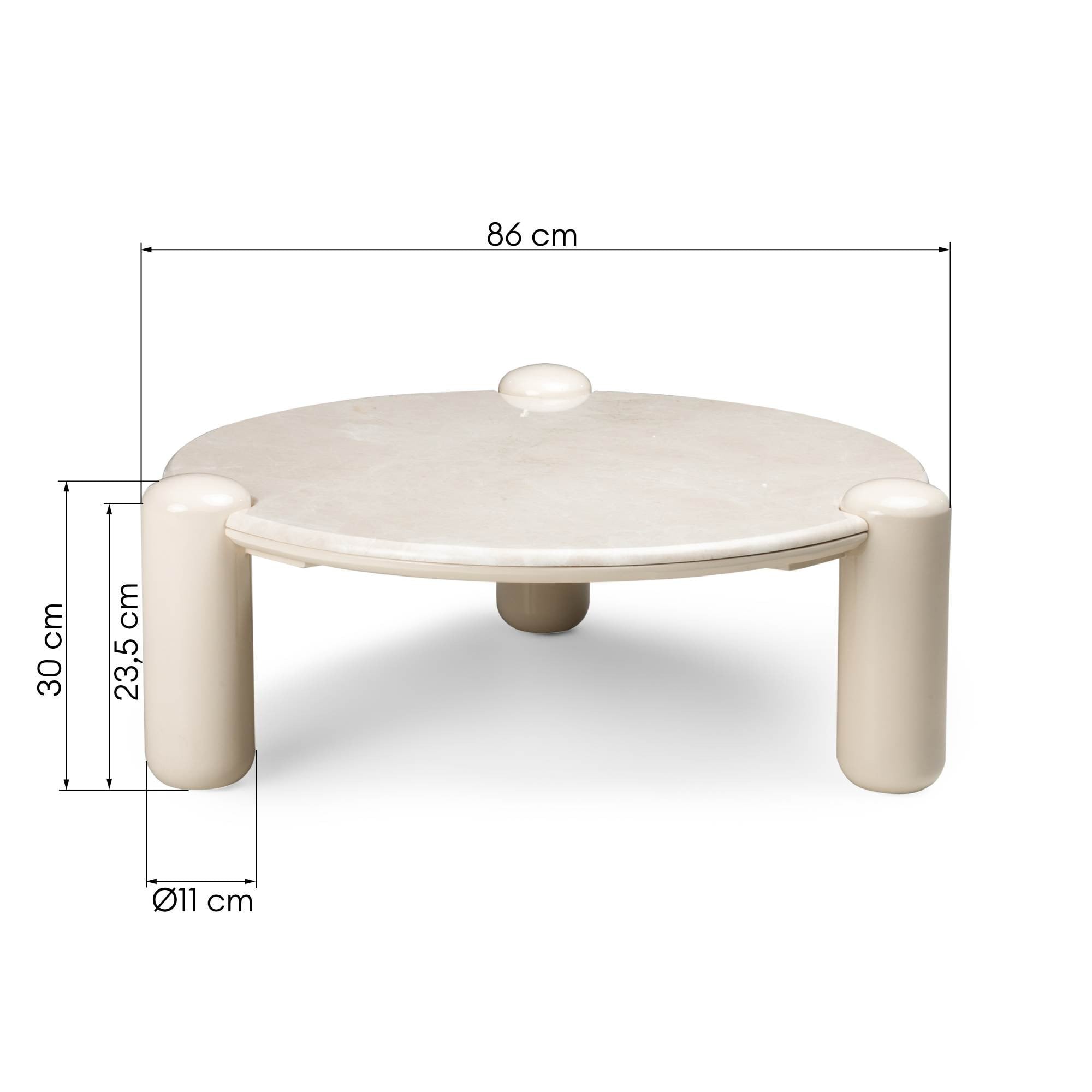 Kavos staliukas OPALIN, marmuras/smėlinis, 86 cm