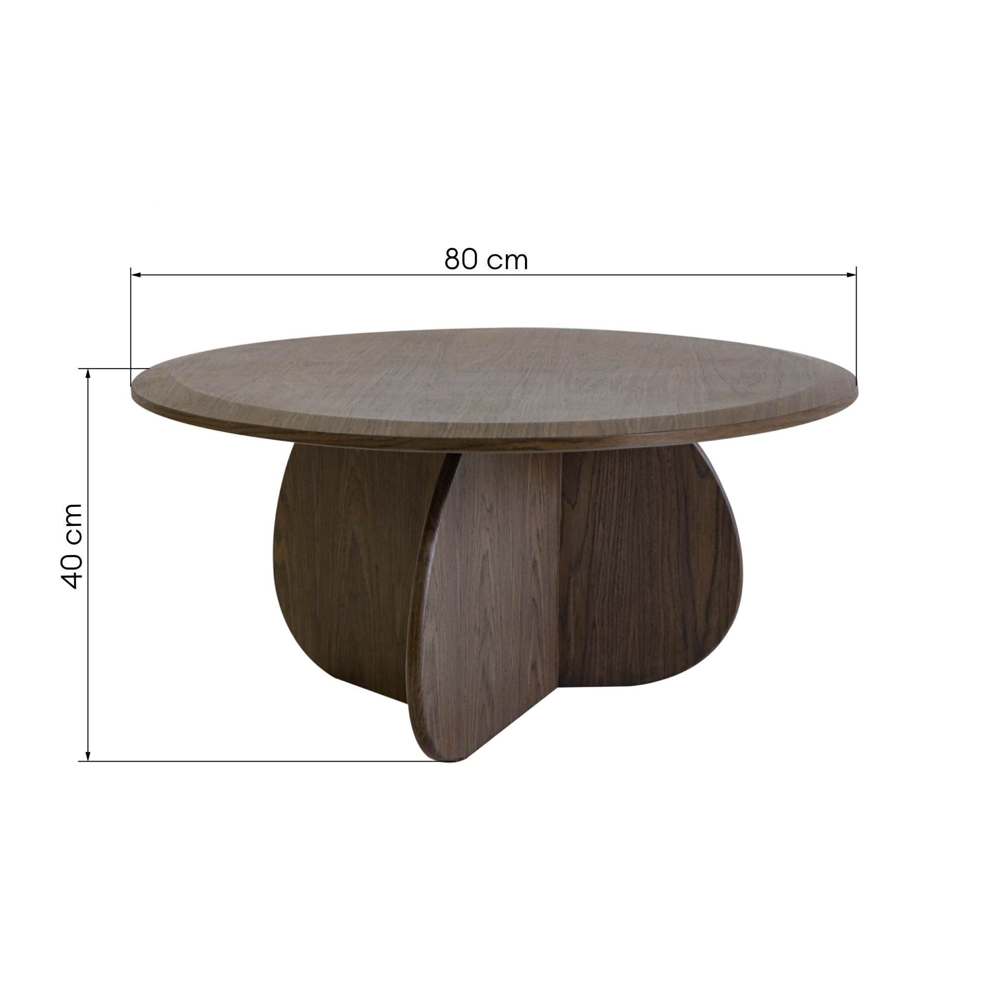 Coffee table ORBITE, dark walnut, 80 cm