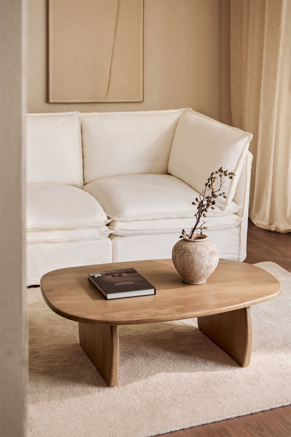 Kavos staliukas ABIGAILE, ovalus mango medis 110x70 cm