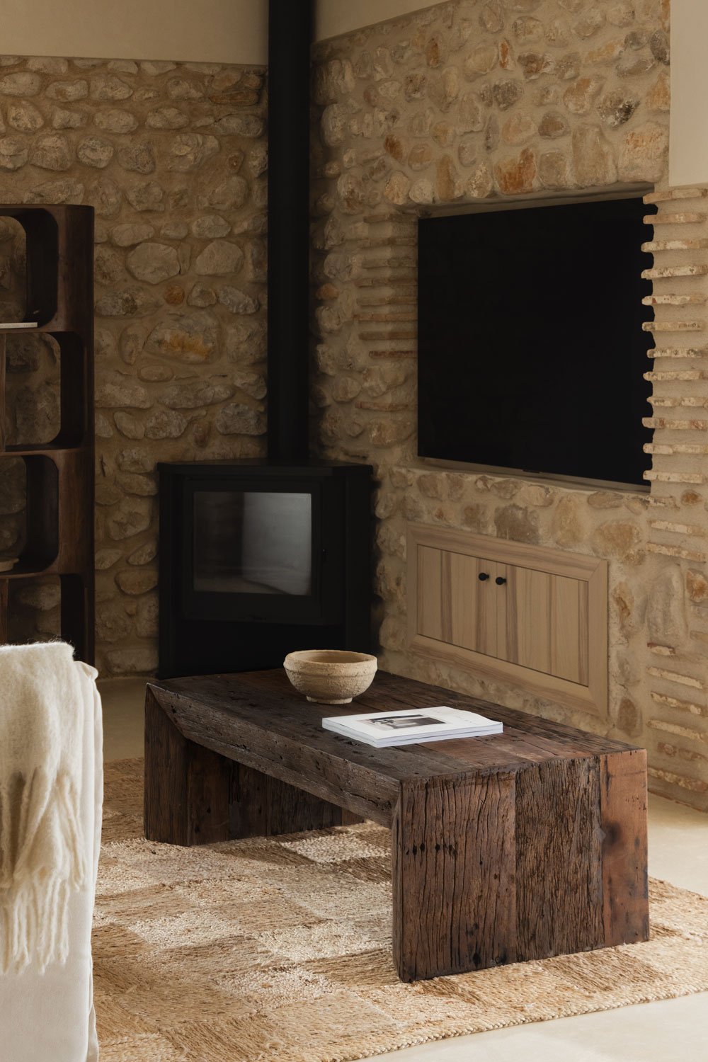 Staliukas kavos JENDEA stačiakampis, perdirbta mediena