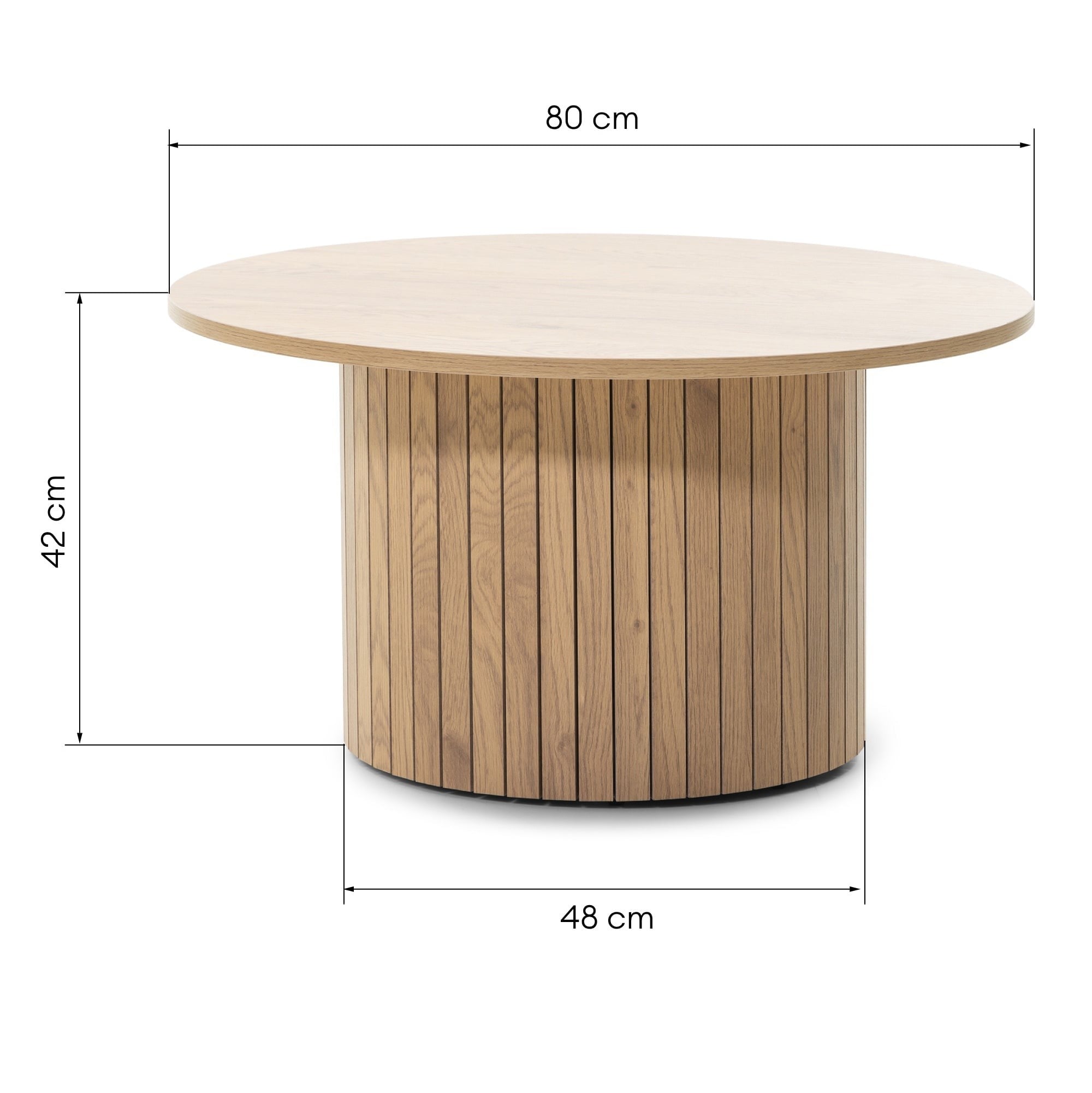 Kavos staliukas SAVEUR, lamelės, ąžuolas, 80 cm