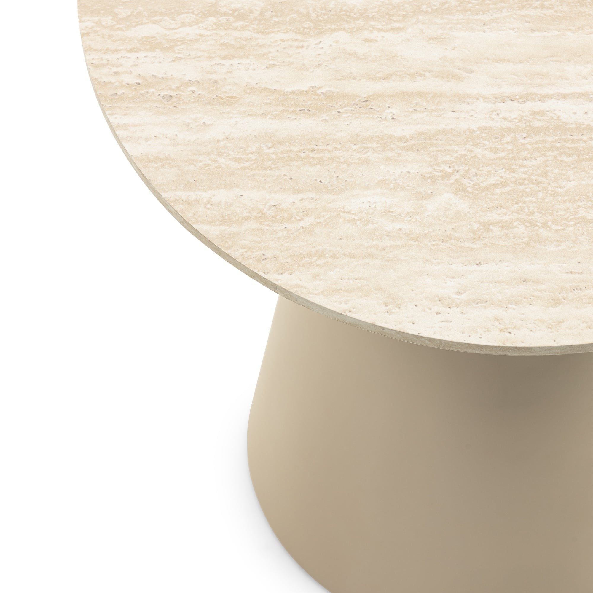 Coffee Table TERRAL I, Travertine Imitation, 45 cm