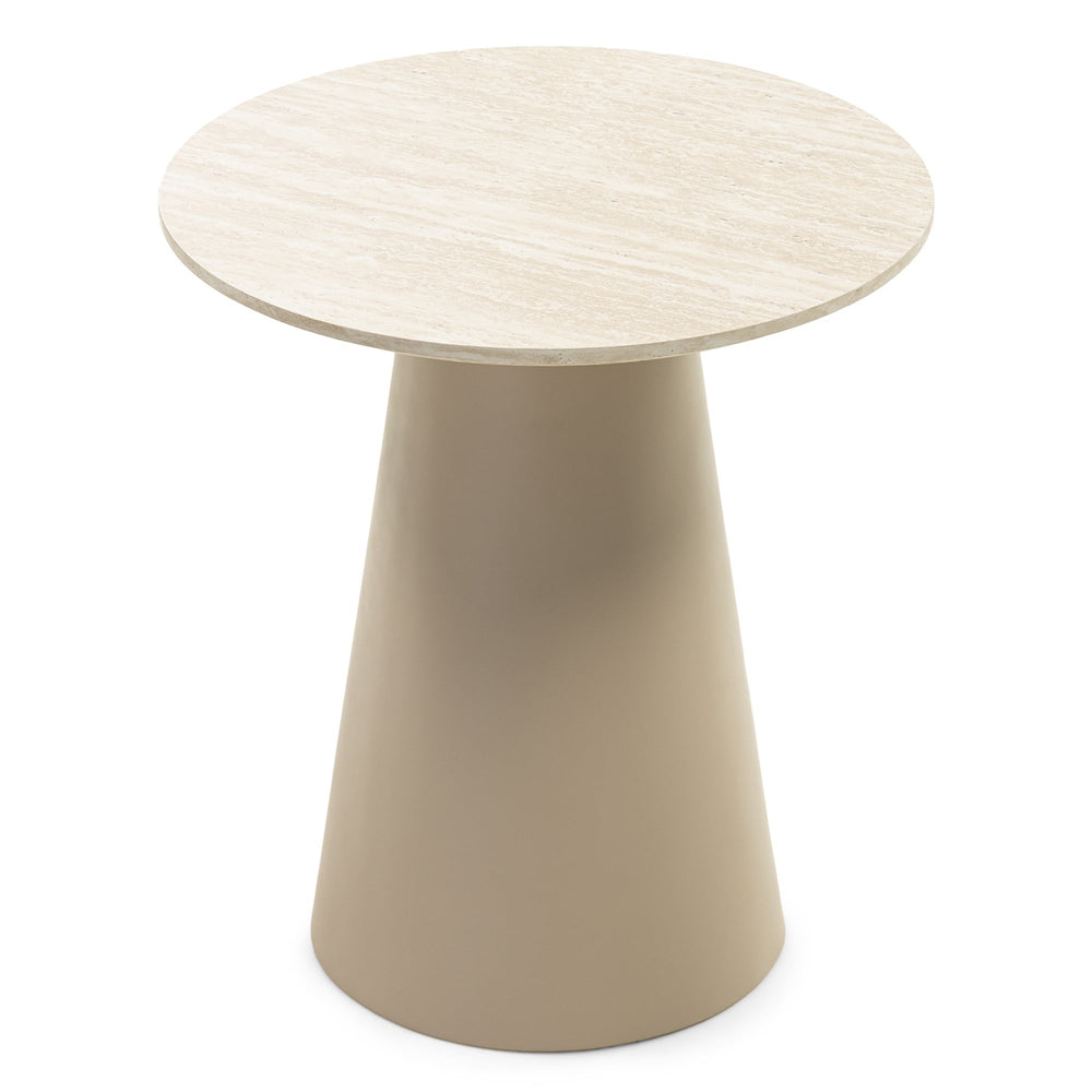 Coffee Table TERRAL I, Travertine Imitation, 45 cm