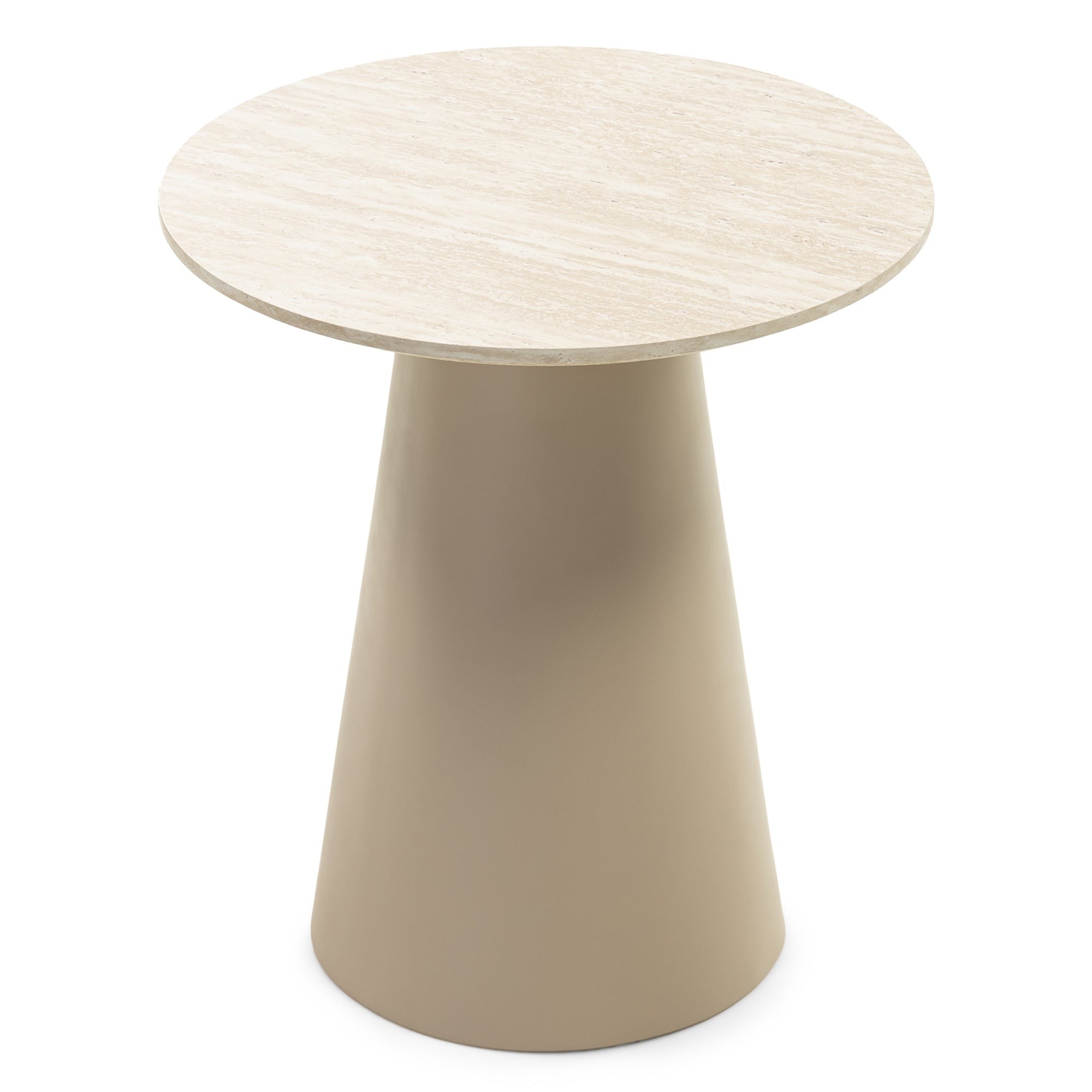 Coffee Table TERRAL I, Travertine Imitation, 45 cm