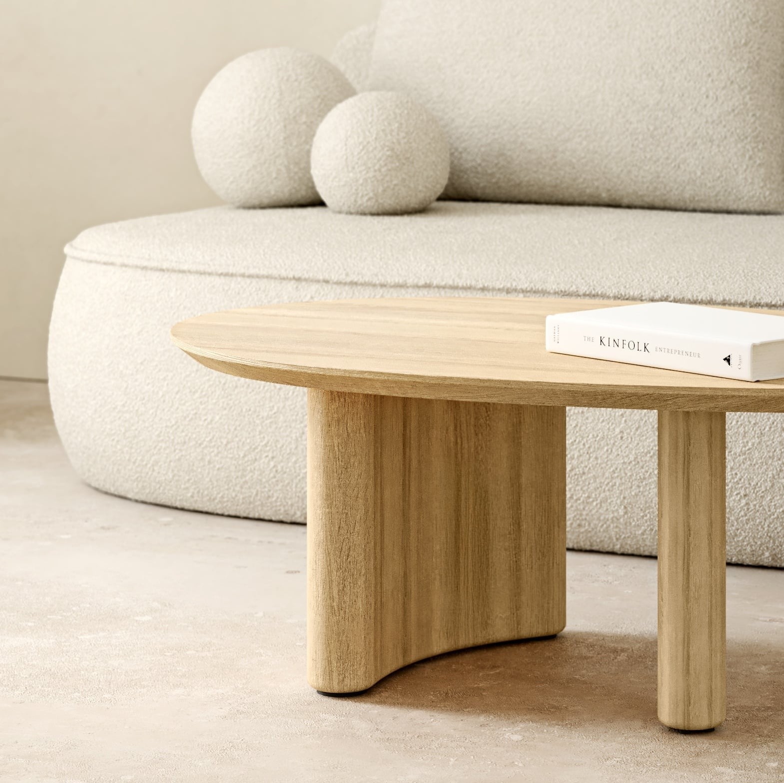 Coffee table VELINO, oak, oval