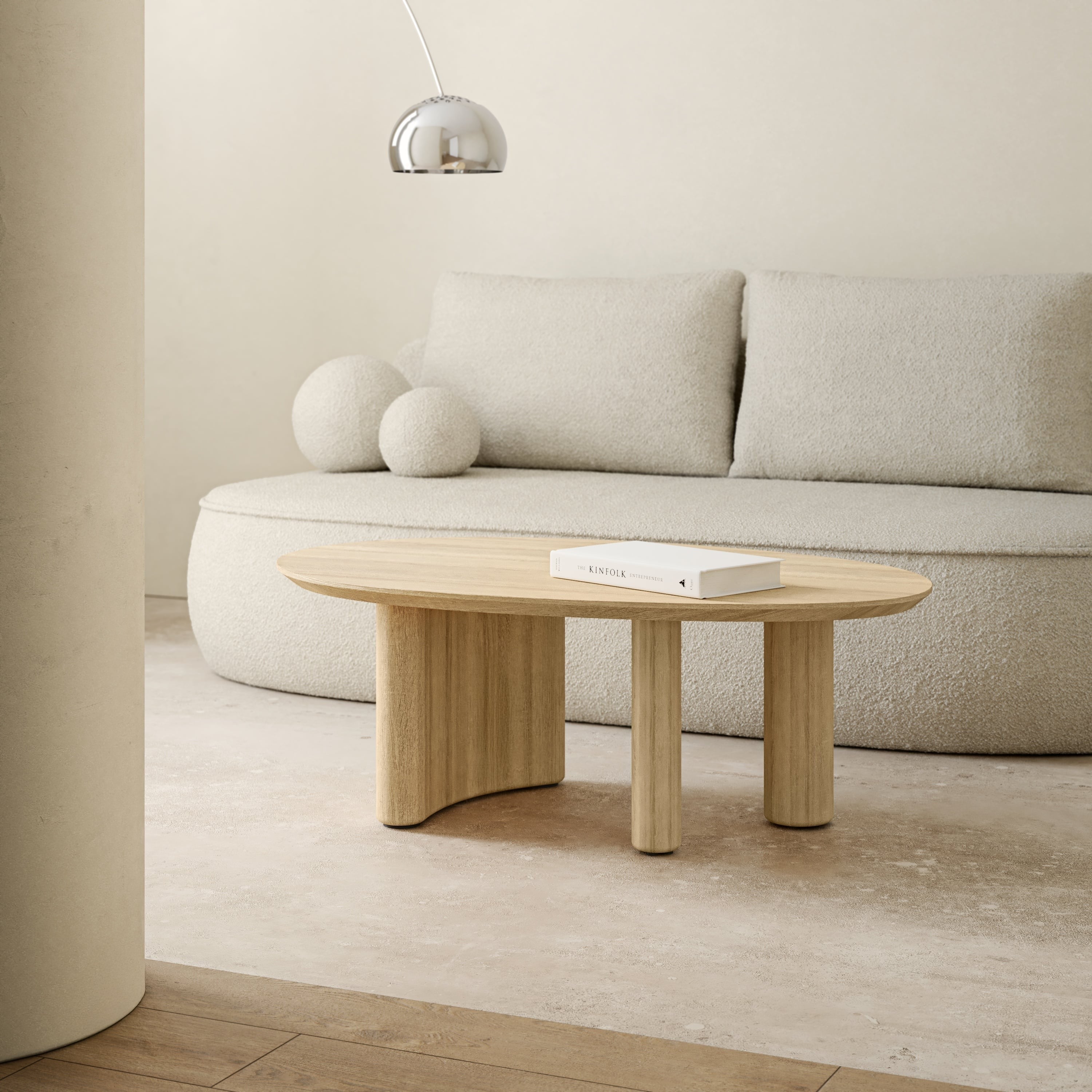Coffee table VELINO, oak, oval