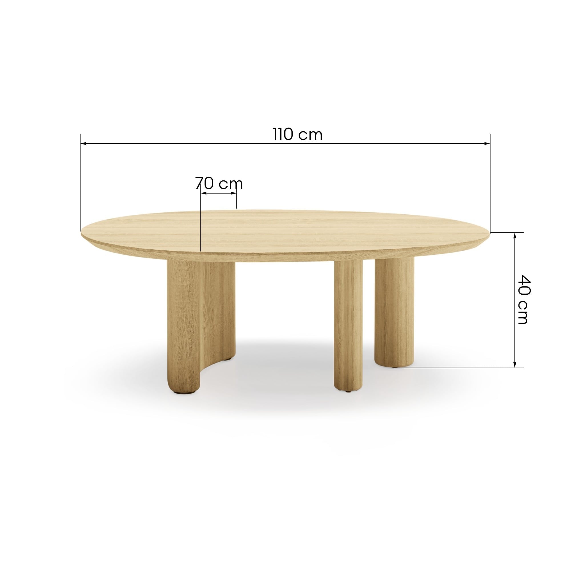 Coffee table VELINO, oak, oval
