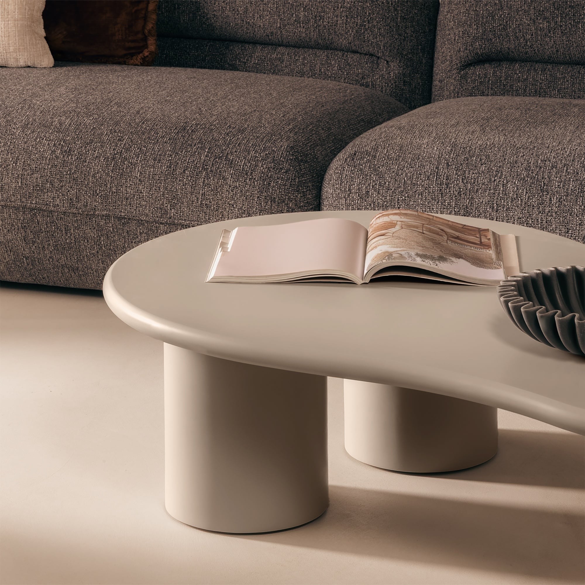Coffee table ZENITH, dark beige, matte