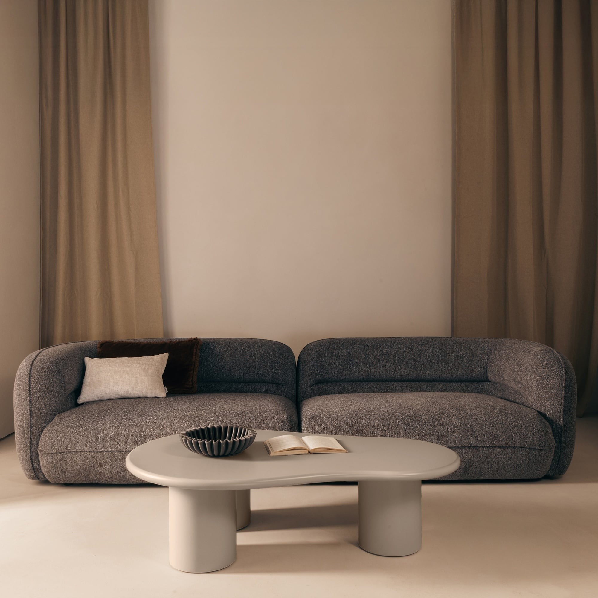 Coffee table ZENITH, dark beige, matte