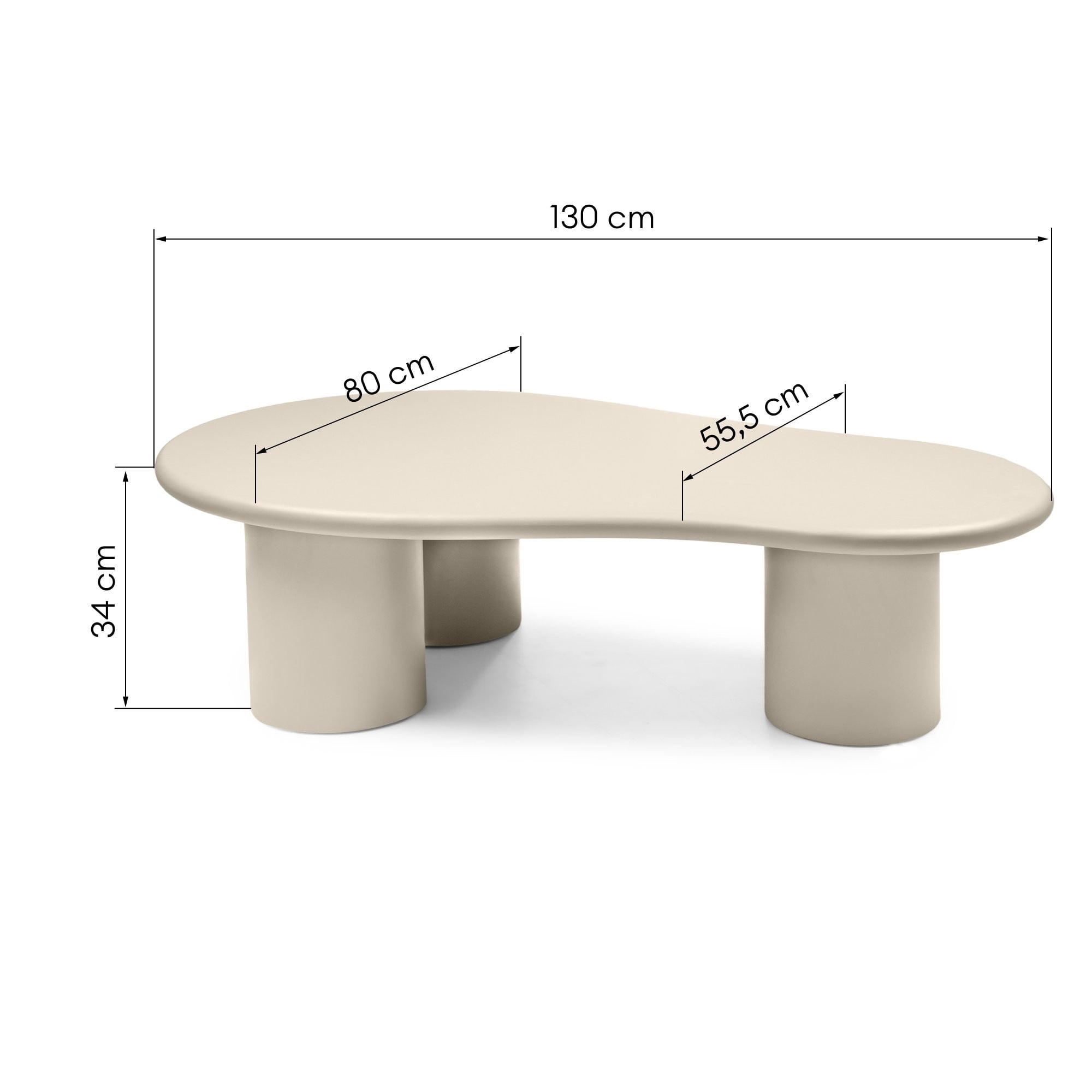 Coffee table ZENITH, dark beige, matte