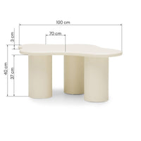 Kavos staliukas VANEZZA 100 cm, pieno baltas