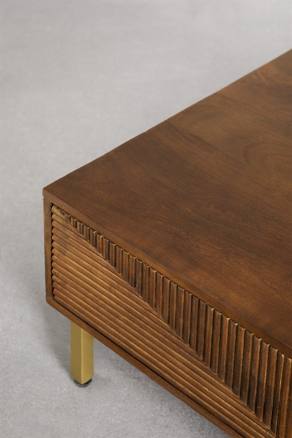 Kavos staliukas BORKU, mango medis, auksinės kojos