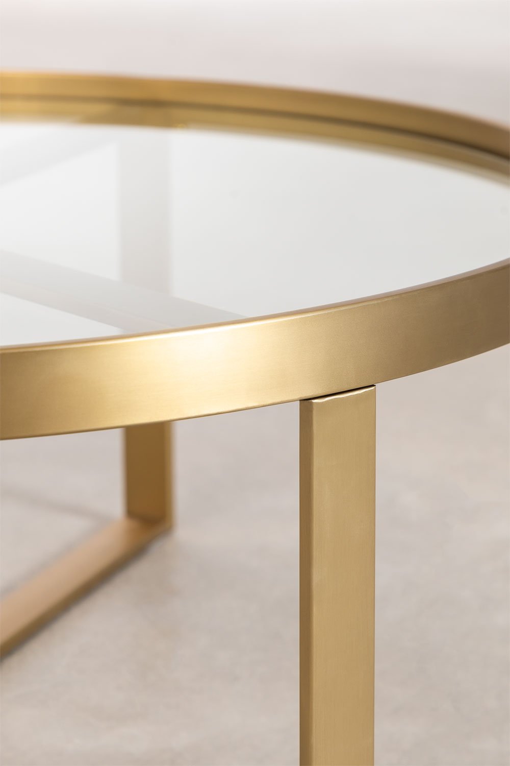 Kavos staliukas AELDUA, stiklas ir plienas