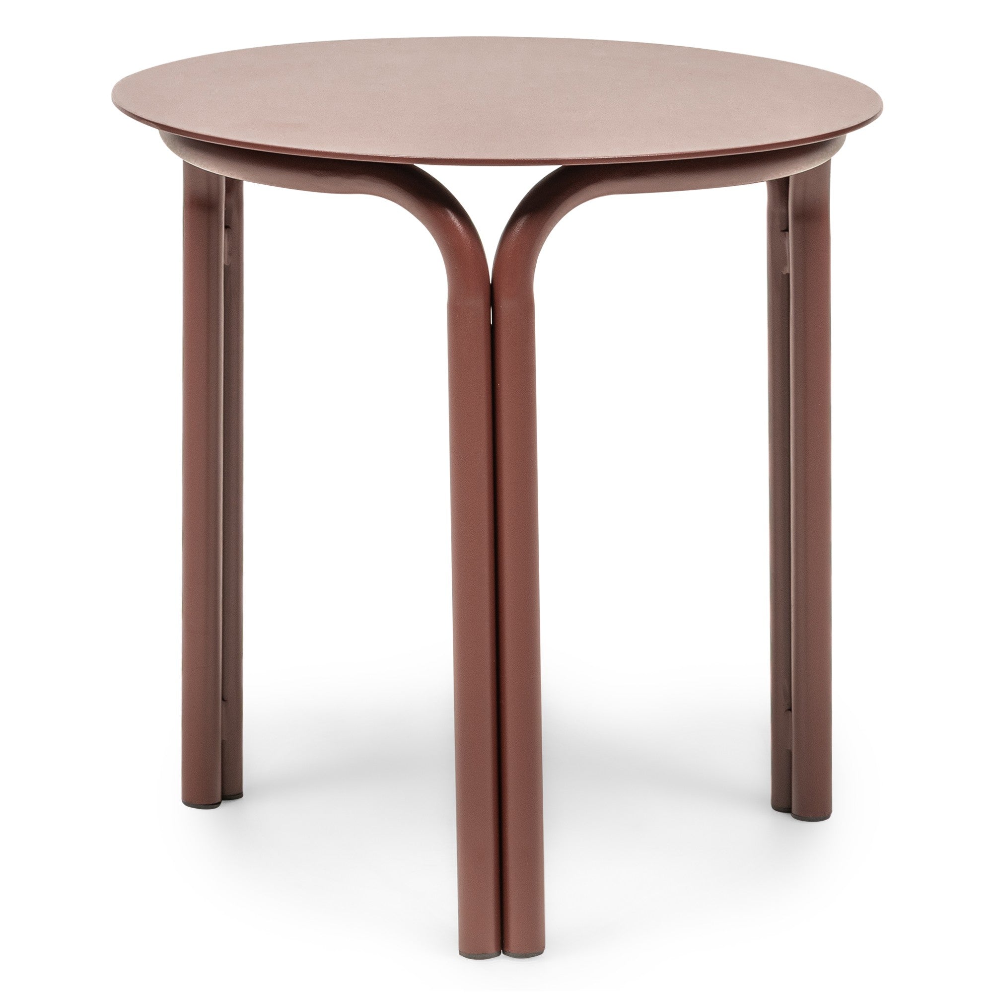 Lauko apvalus staliukas ALERO, aliuminis, bordo rudas, 45 cm