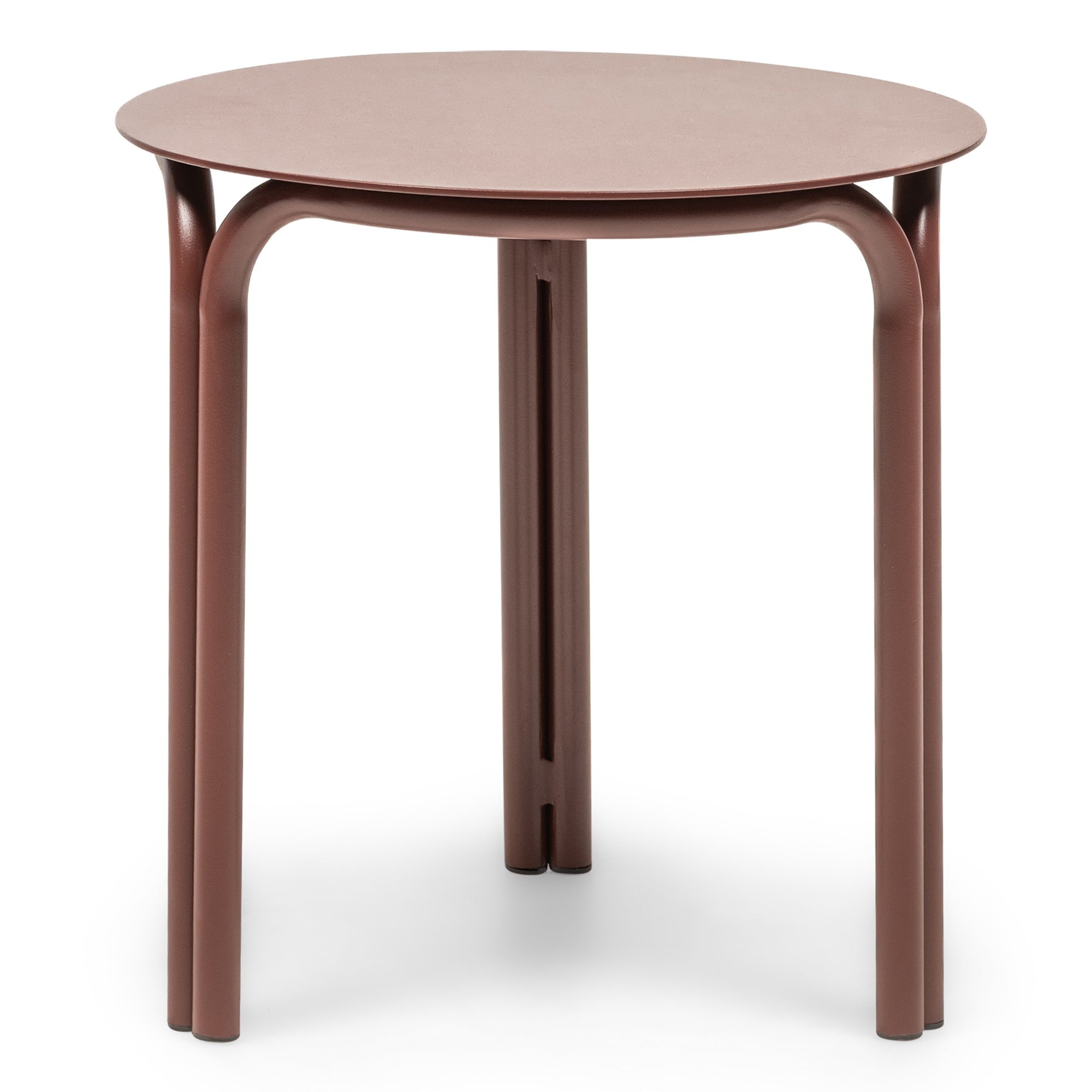 Lauko apvalus staliukas ALERO, aliuminis, bordo rudas, 45 cm