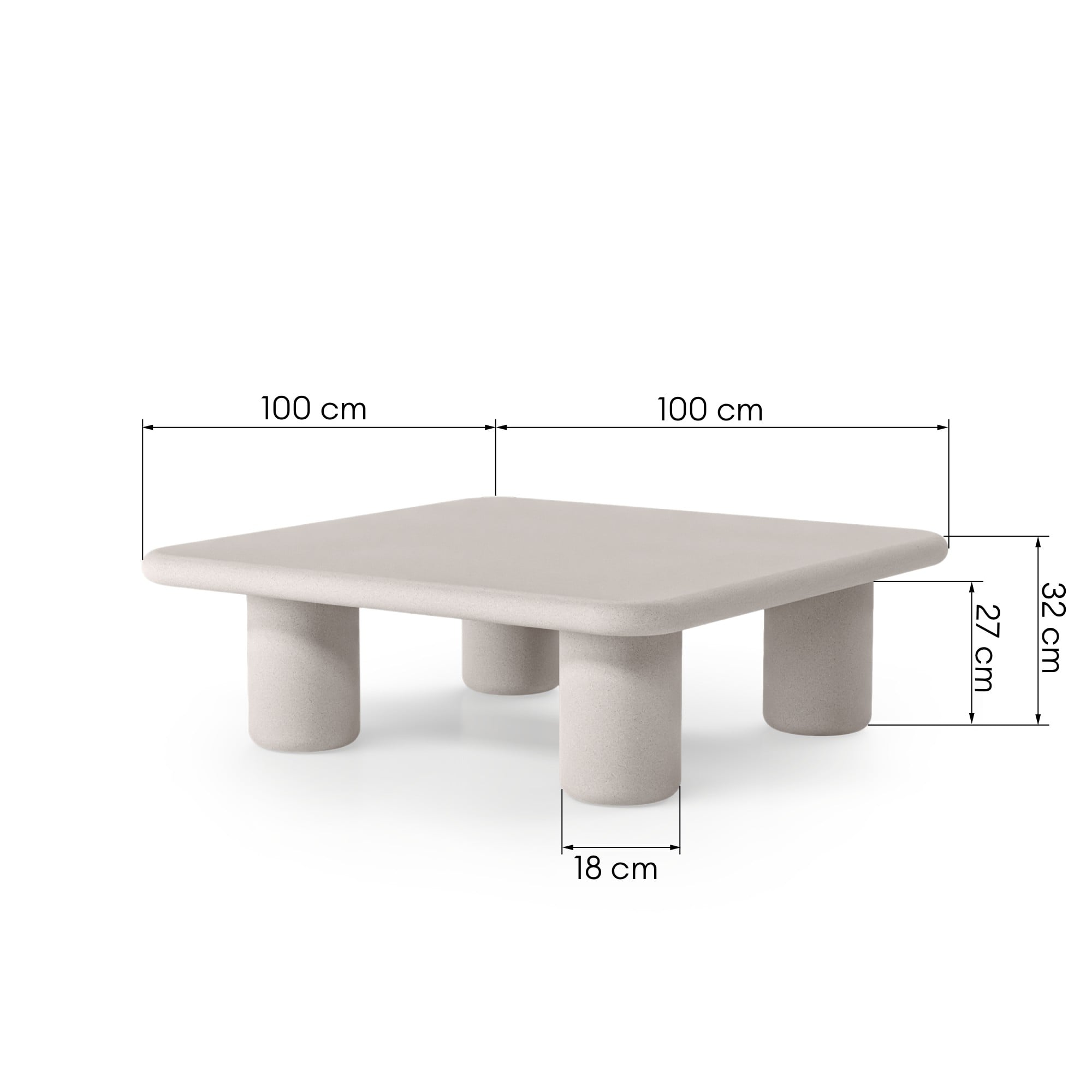 Lauko staliukas CALION, MgO, smėlinis, 100 cm