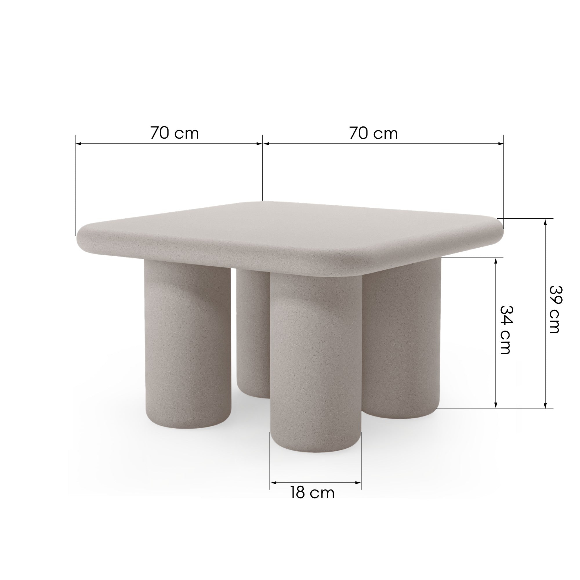 Lauko staliukas CALION, MgO, smėlinis, 70 cm