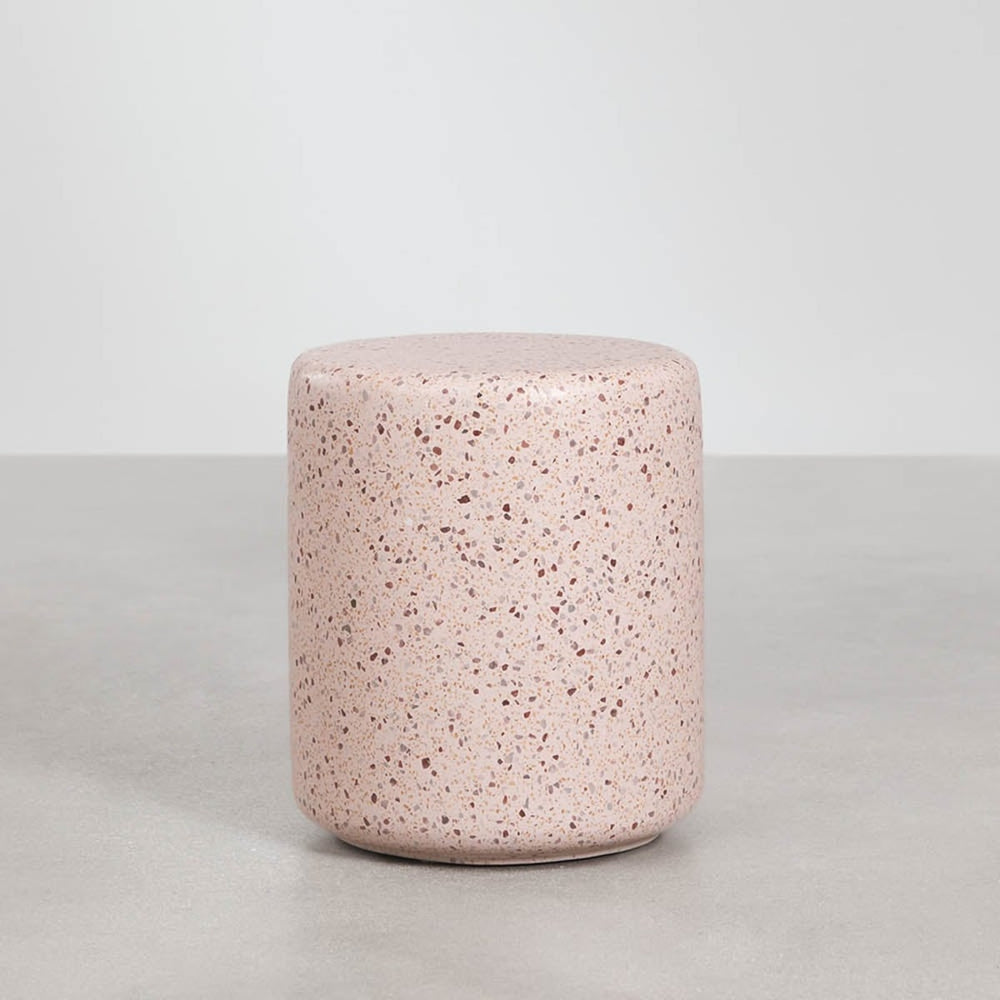 TERRAZZO Round Outdoor Side Table, Pink Terrazzo