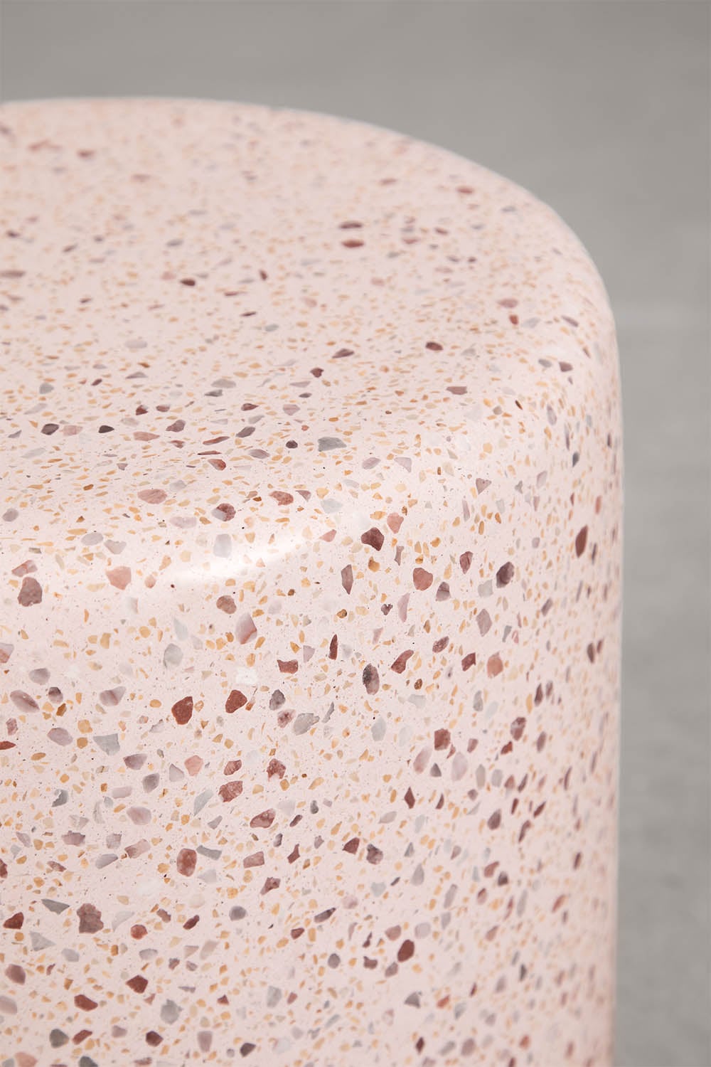 TERRAZZO Round Outdoor Side Table, Pink Terrazzo