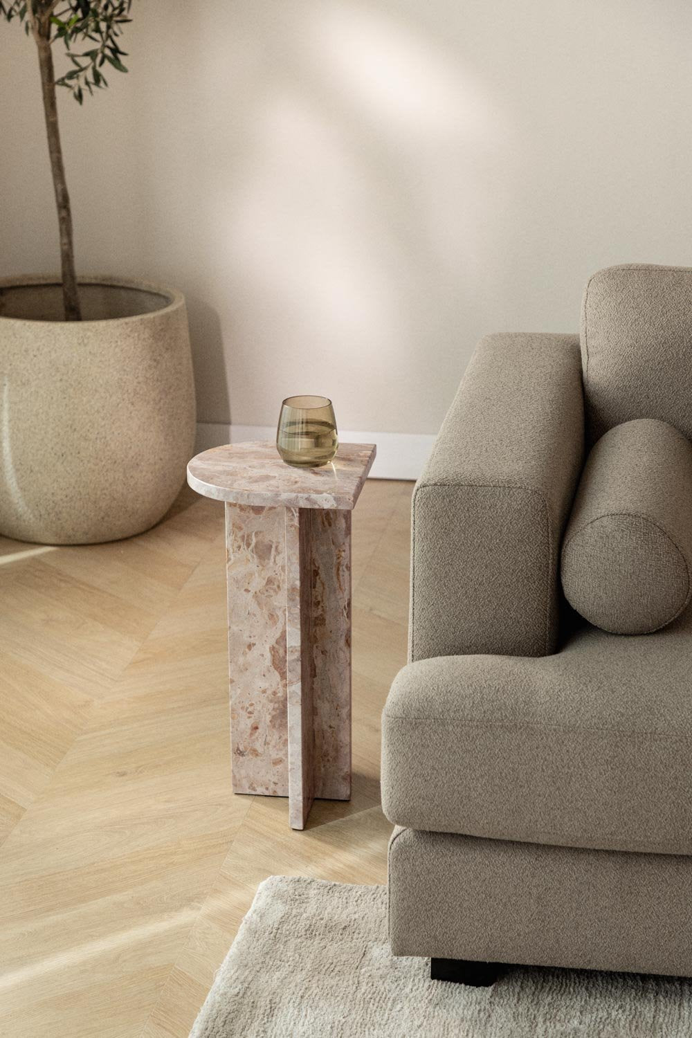 Kavos staliukas CREILA, natūralus akmuo, poliruotas