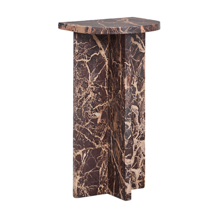 Šoninis staliukas CORWEL, rudo marmuro