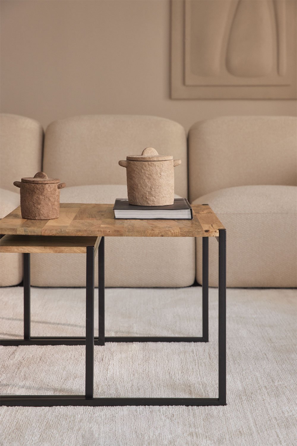 Staliukų rinkinys EMULI iš perdirbtos medienos