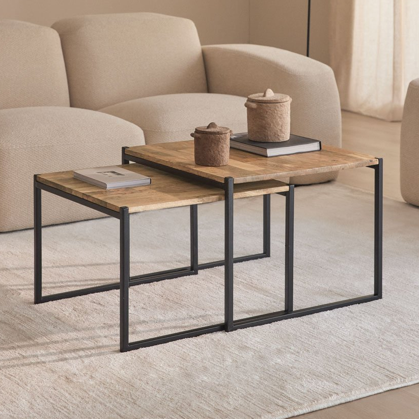 EMULI reclaimed wood nesting tables