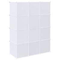 Storage Cube Organizer su 12 kubelių ir pakabinamų strypų PP - Namų Idėja