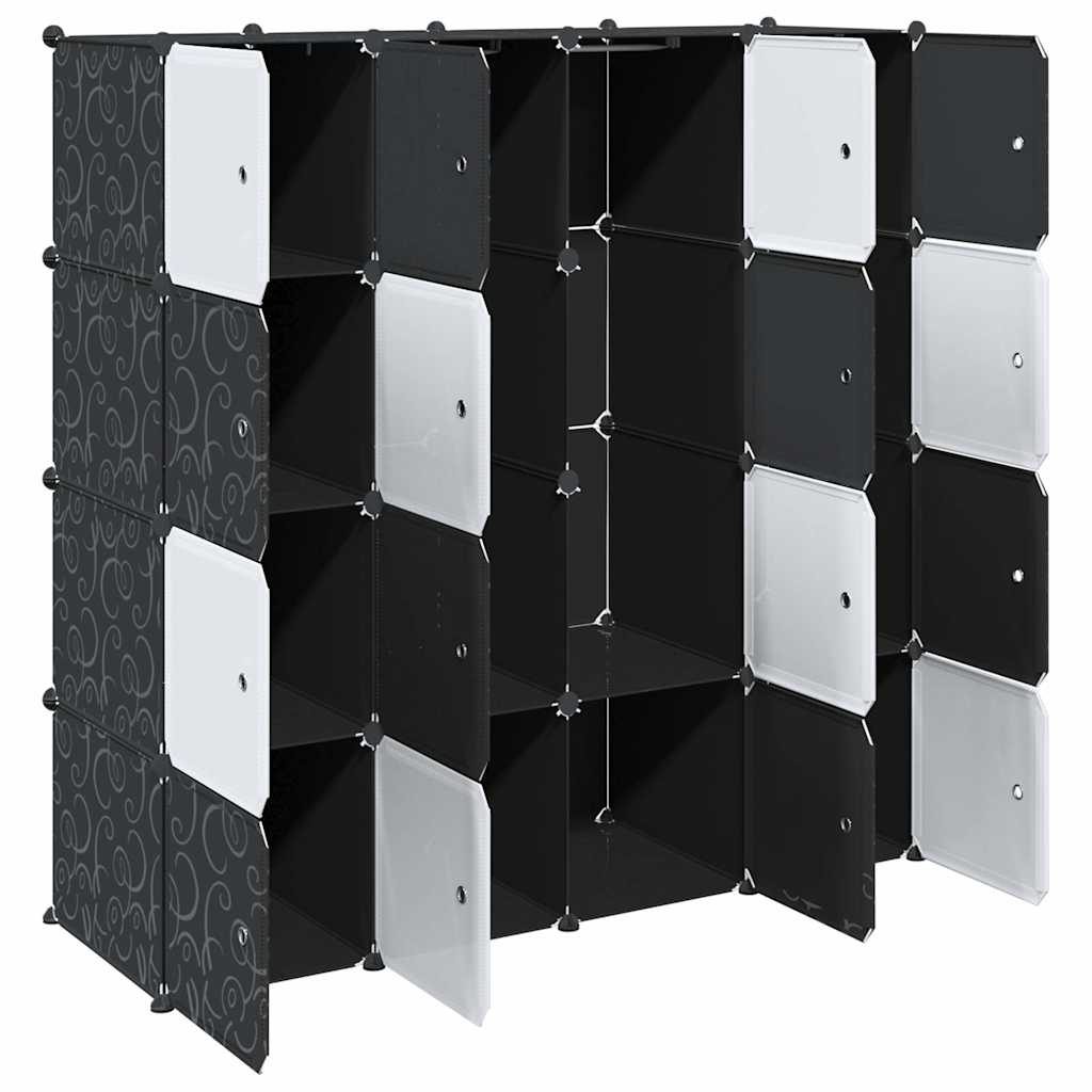 Storage Cube Organizer su 16 kubelių ir pakabinamų strypų PP - Namų Idėja