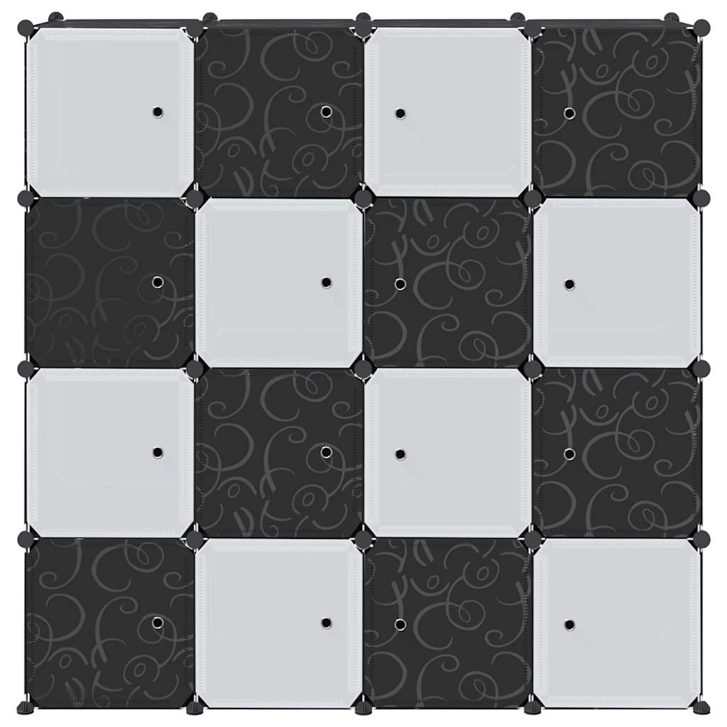Storage Cube Organizer su 16 kubelių ir pakabinamų strypų PP - Namų Idėja
