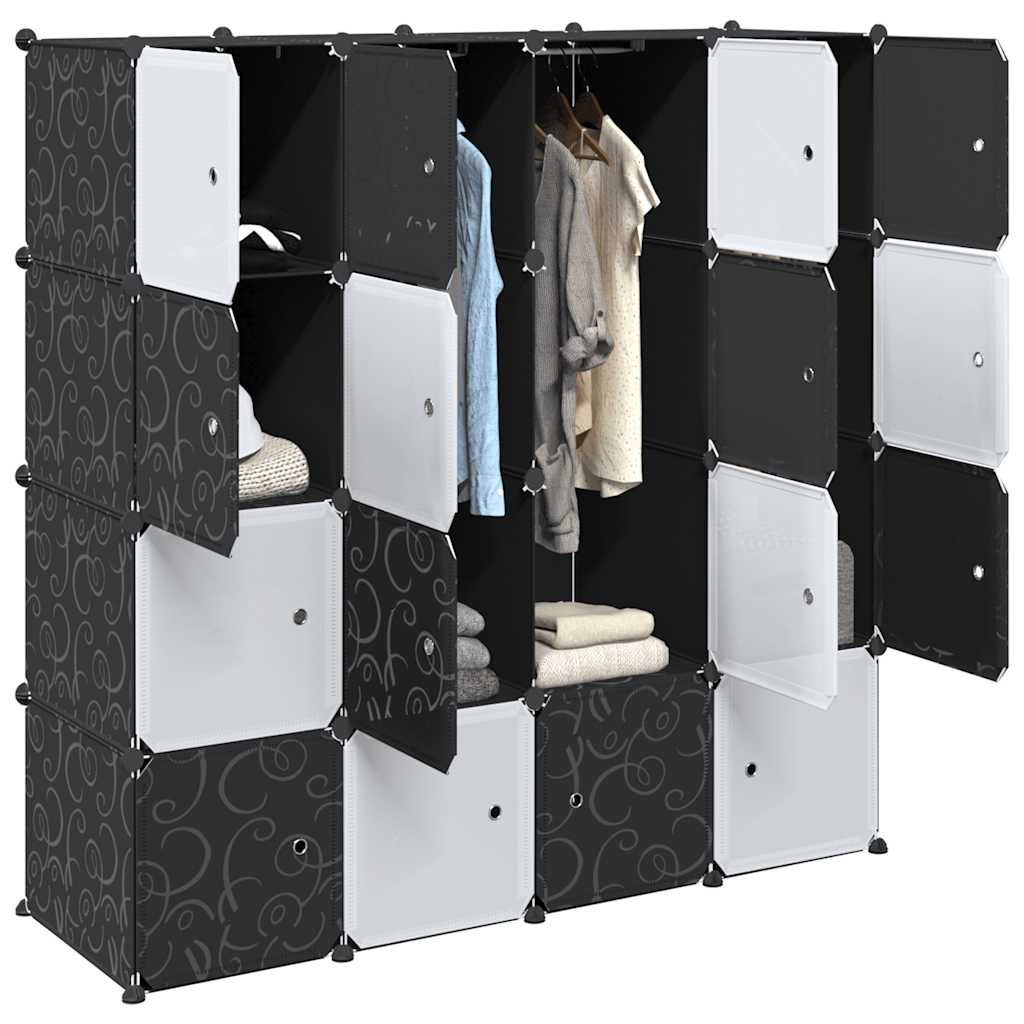 Storage Cube Organizer su 16 kubelių ir pakabinamų strypų PP - Namų Idėja