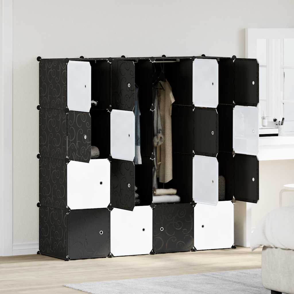 Storage Cube Organizer su 16 kubelių ir pakabinamų strypų PP - Namų Idėja