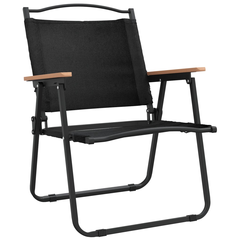 Stovyklavimo kėdės, 2vnt., juodos, 54x55x78cm, oksfordo audinys - Namų Idėja