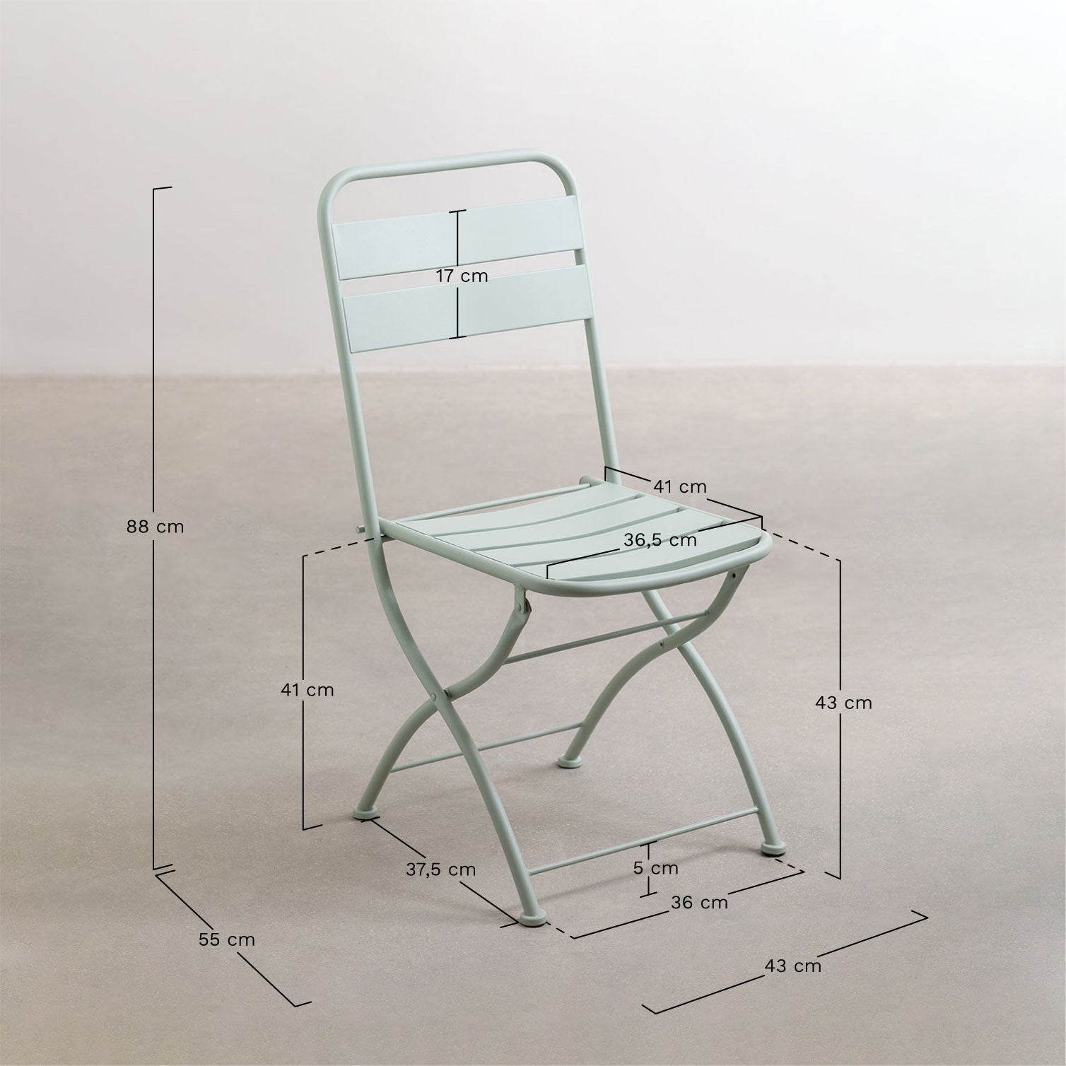Folding chair COLORO, ice blue