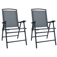 Sulankstomos sodo kėdės, 2vnt., pilkos spalvos, tekstilenas - Namų Idėja