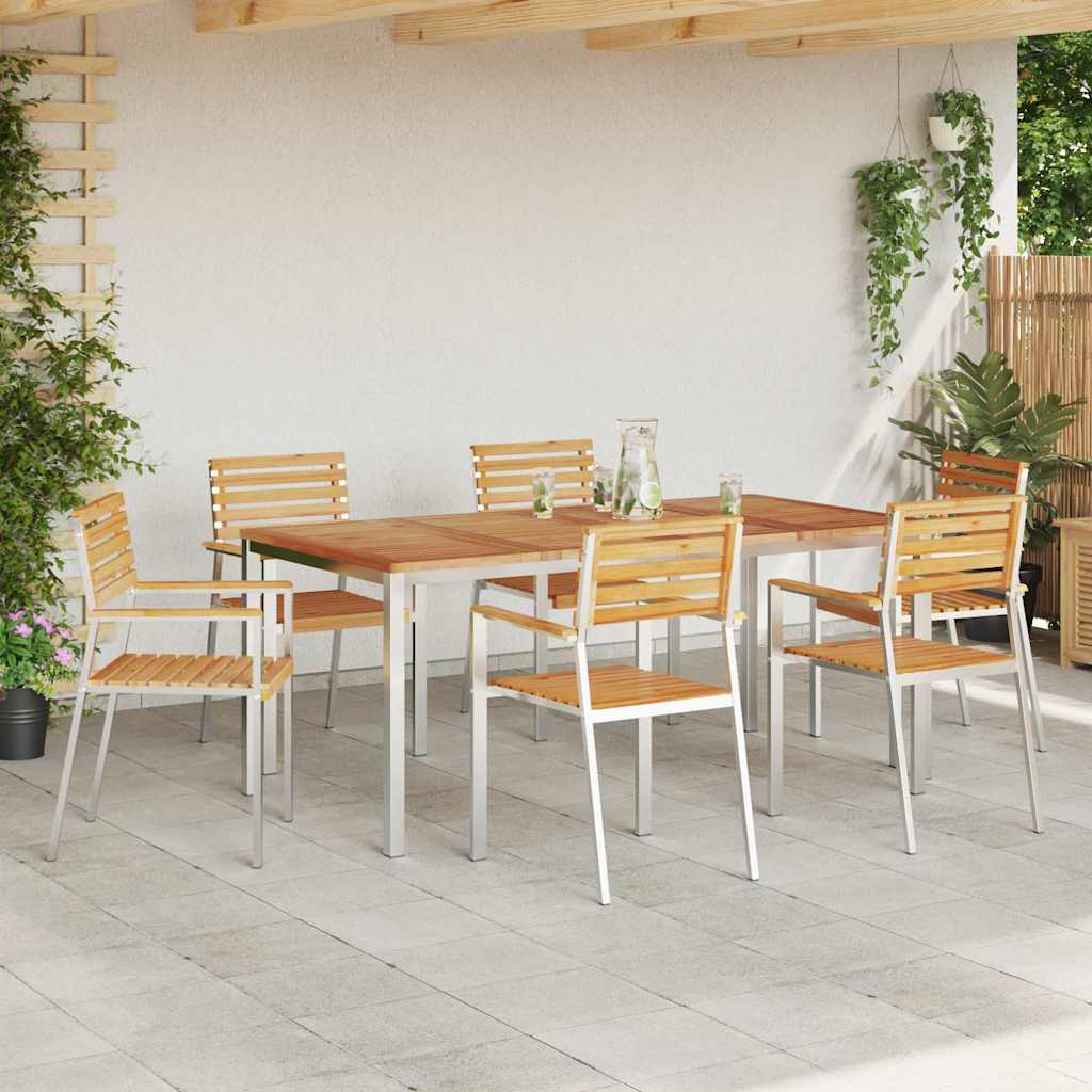 sulankstomos sodo kėdės 6 vnt 54.5x56x89 cm solidžios medžio tikmedžio - Namų Idėja