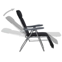 Sulankstomos sodo kėdės su čiužinukais, 2 vnt., juodos - Namų Idėja