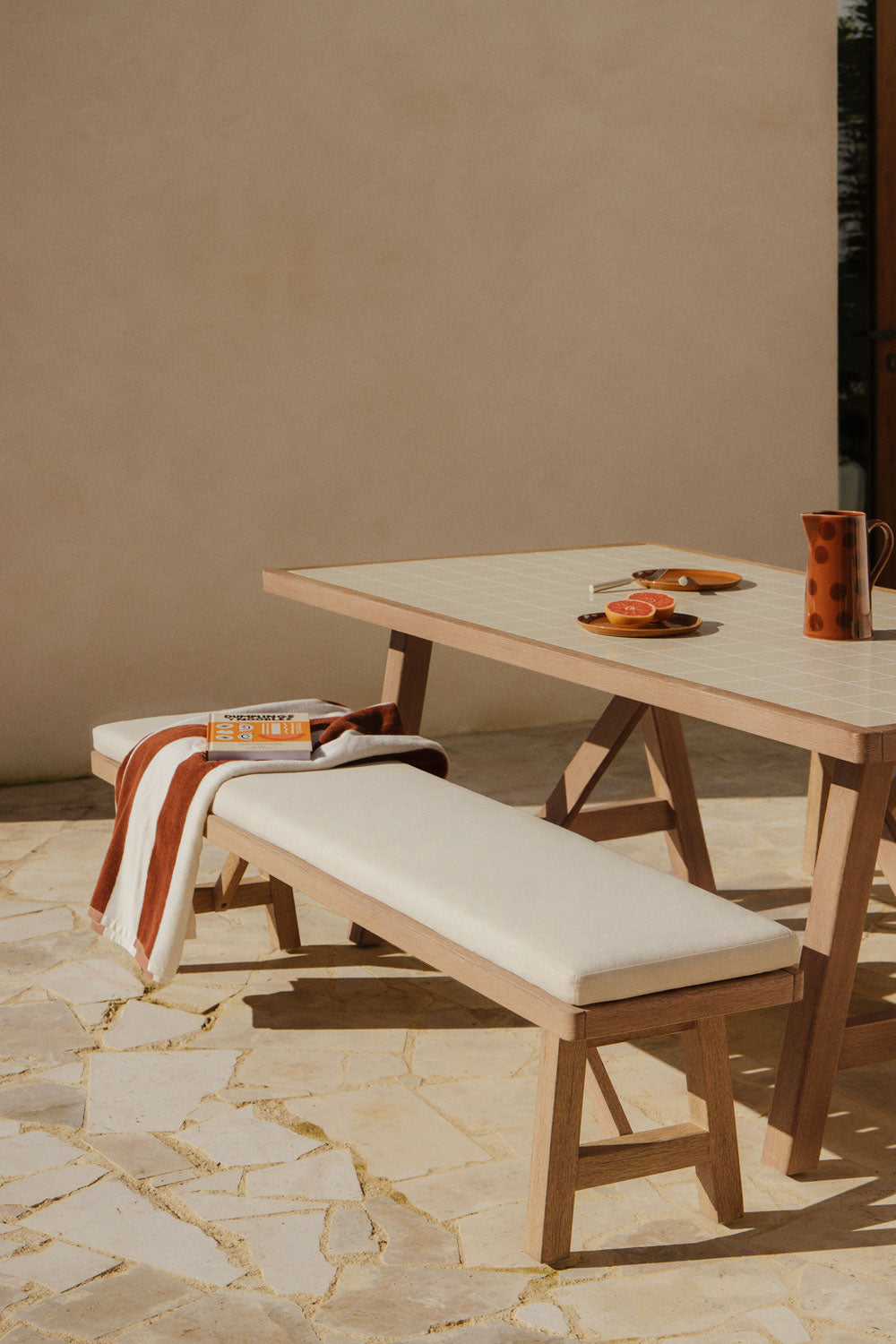 Bench DEXTER, 190 cm, rustic brown