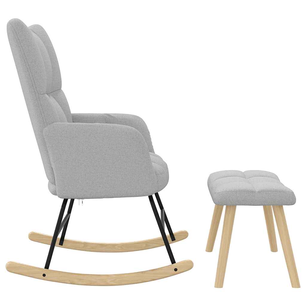 supama kėdė su Footstool Cloud Grey audiniu - Namų Idėja