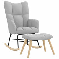 supama kėdė su Footstool Cloud Grey audiniu - Namų Idėja