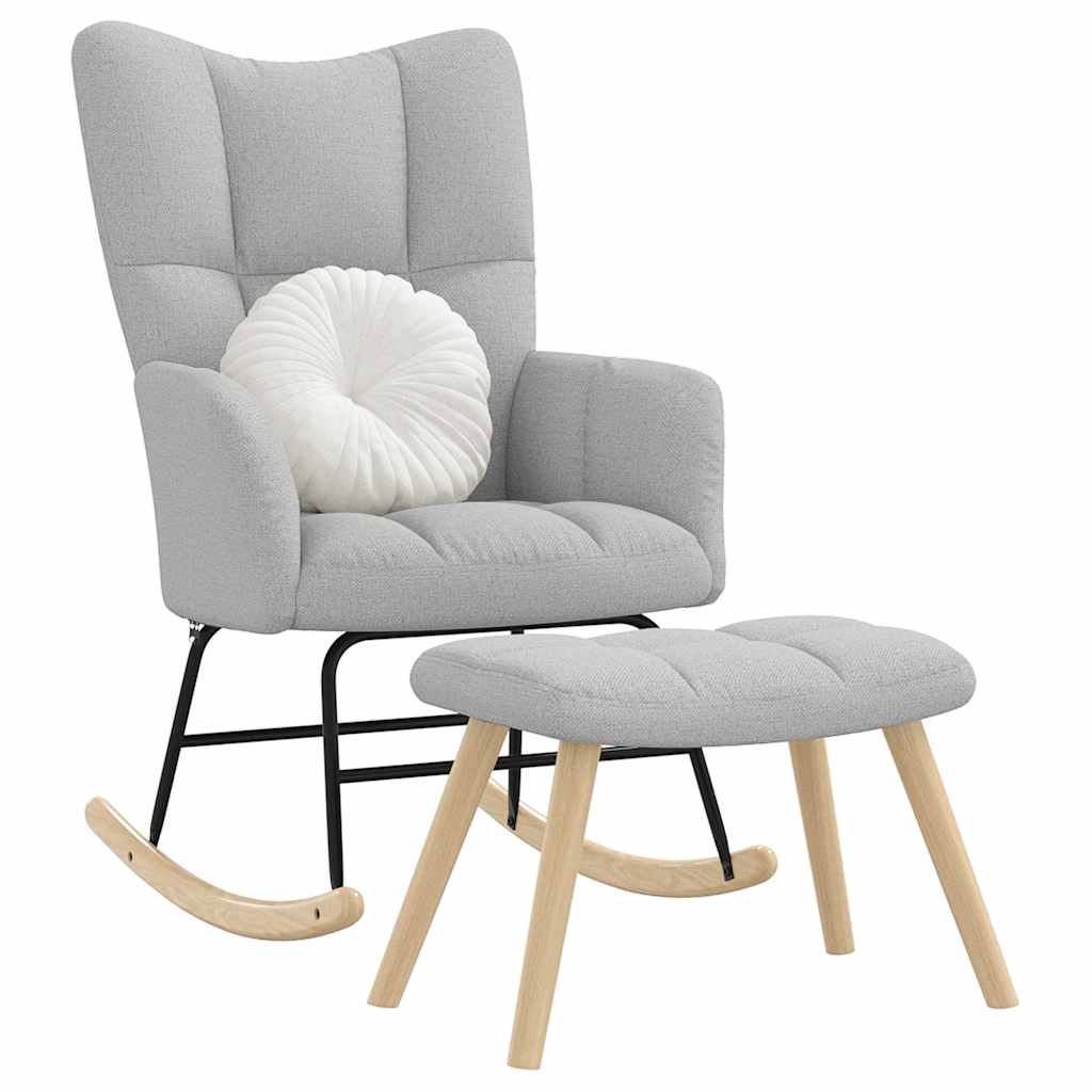 supama kėdė su Footstool Cloud Grey audiniu - Namų Idėja
