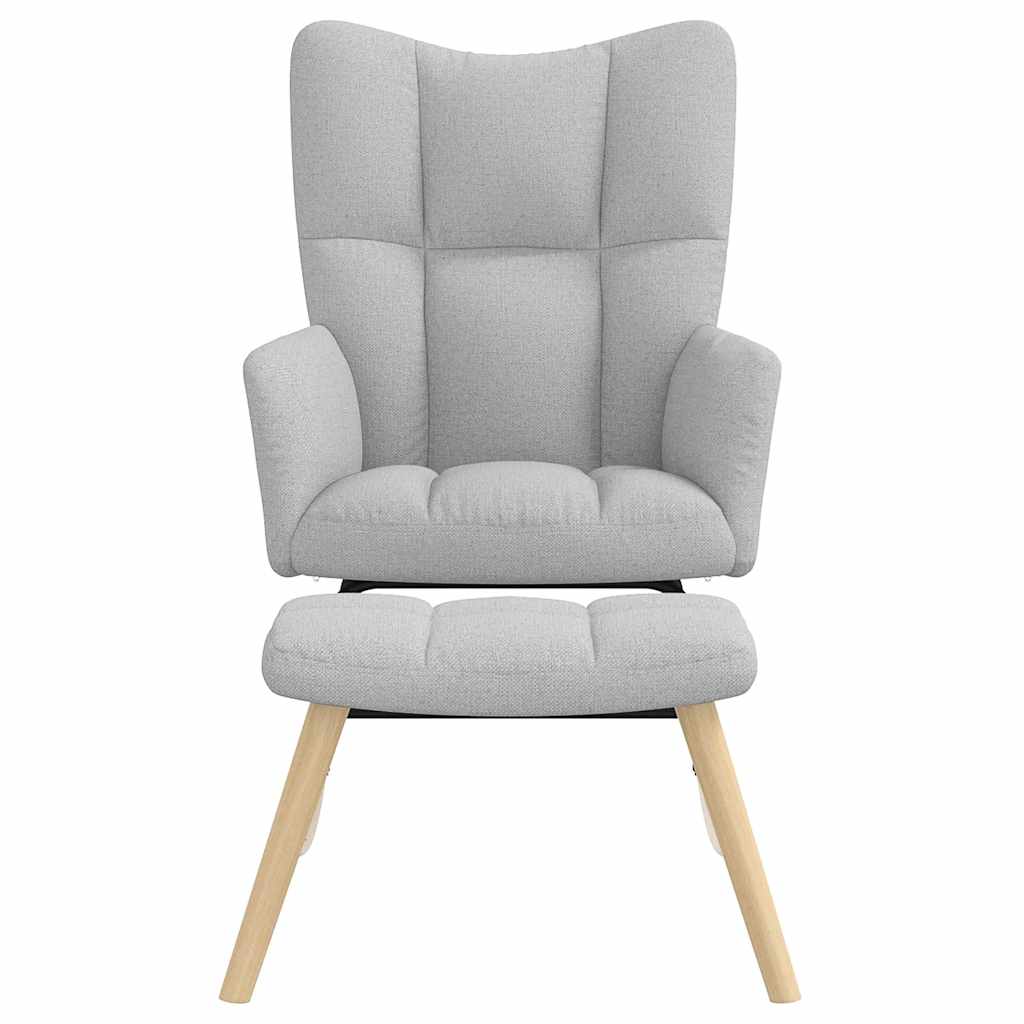 supama kėdė su Footstool Cloud Grey audiniu - Namų Idėja
