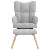 supama kėdė su Footstool Cloud Grey audiniu - Namų Idėja