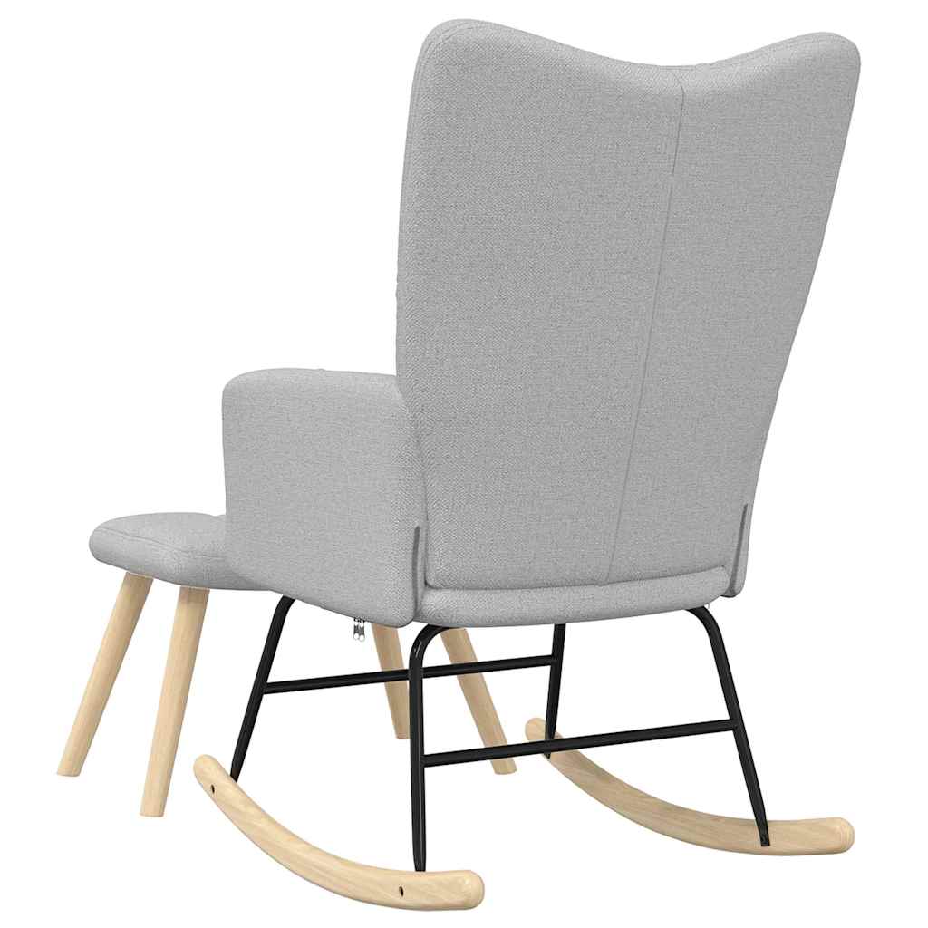 supama kėdė su Footstool Cloud Grey audiniu - Namų Idėja